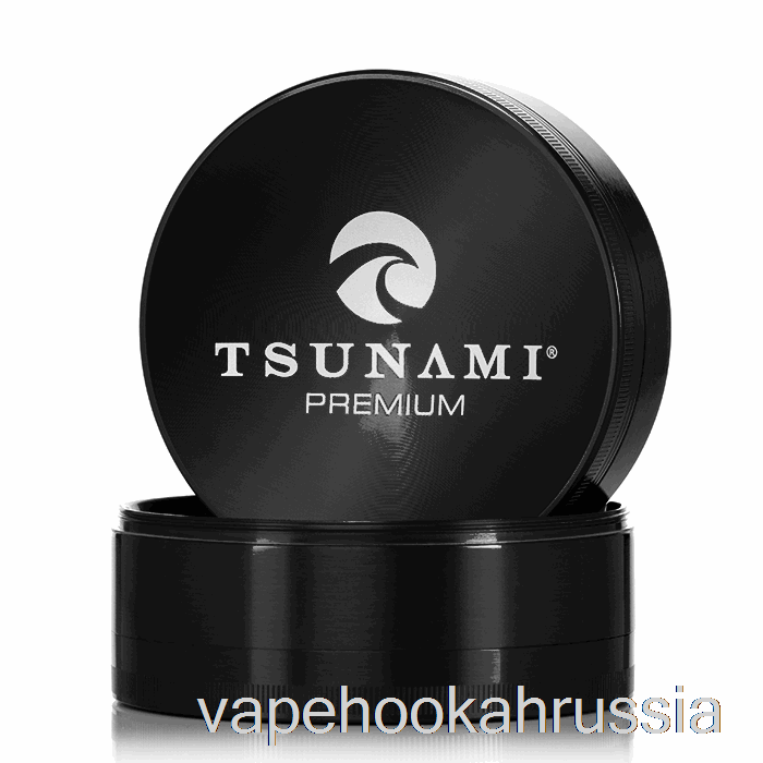 Vape Juice Tsunami 3,9 дюйма, 4-секционная кофемолка с затопленным верхом, черная (100 мм)
